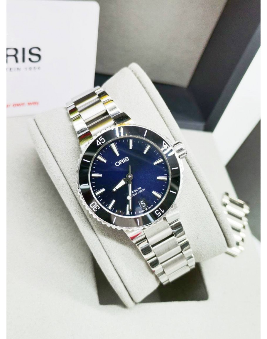 ORIS AQUIS DATE BLUE DIAL WATCH 36MM AUTOMATIC FULL SET